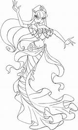 Winx Coloring Mermaid Pages Musa Princess Coloringtop sketch template