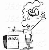 Cartoon Voting Coloring Ballot Nose Voter Box Vector Pages Outline Female Plug Putting Her Outlined Clipart Election Leishman Ron Clipartmag sketch template
