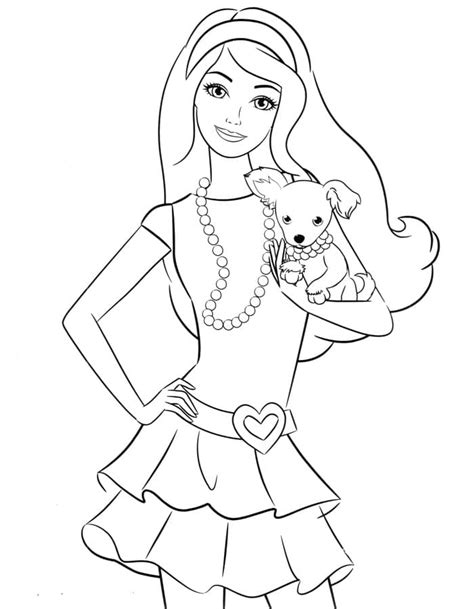 barbie   puppy coloring page