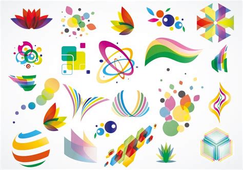 colorful logo design elements vector set  vector graphics   web resources