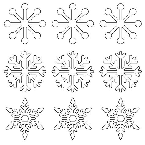 printable snowflake templates large small stencil patterns