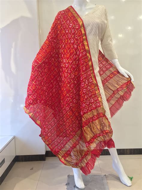 traditional dupatta banarasi silk bandhej dupatta rajasthani bandhani
