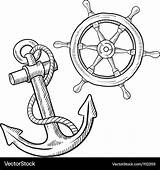 Anchor Wheel Ship Drawing Ships Vector Doodle Sketch Tattoo Illustration Drawings Royalty Bigstockphoto Tattoos Preview Stock Compass Illustrations Style sketch template