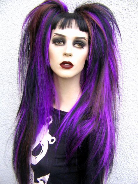Purple And Black Hair Falls Love The Purple Goth Hair Gothic