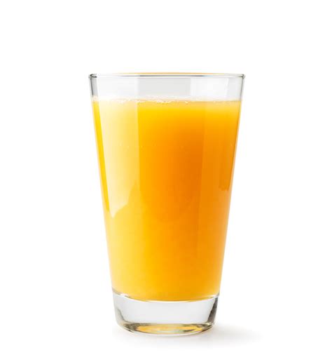 orange juice   glass close    white isolated waist