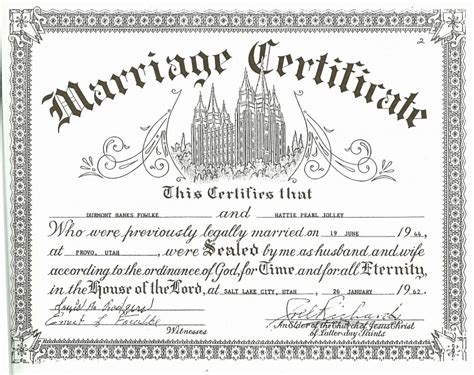 blank marriage certificate template  fresh  fake marriage