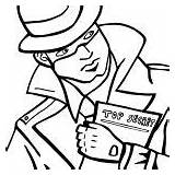 Coloring Pages Detective Spy Party Coolest Clip Choose Board Printable Sheets Theme sketch template