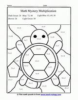Multiplication Color Coloring Pages Grade Number 2nd Library Clip sketch template