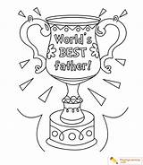 Trophy Fathers Coloring Happy sketch template