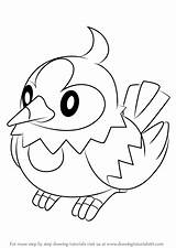 Starly Pokemon Draw Drawing Step Tutorials Drawingtutorials101 sketch template
