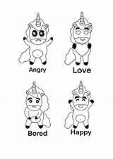 Emoji Coloriage Bored Unicorns Licorne Imprimer sketch template