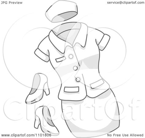 clipart nurse uniform with heels royalty free vector