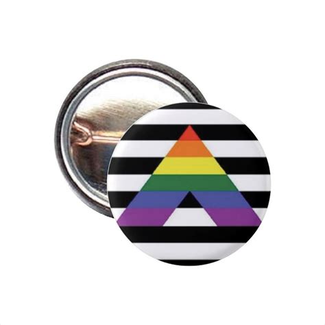 straight ally lgbtq black and white striped pride flag pin etsy