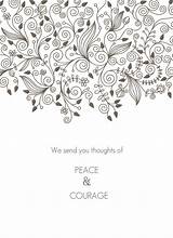 Sympathy Cards Printable Coloring Card Template Floral Pages Thoughts Quotes Quotesgram Modern sketch template