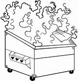 Dumpster Drawing Fire Getdrawings sketch template