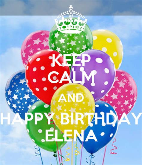 calm  happy birthday elena poster mina  calm  matic