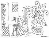 Coloring Pages Therapy Doodle Kids Hope Adult Alley Therapeutic Word Printable Colouring Quotes Words Getcolorings Christian Adults Bible Inspirational Color sketch template