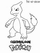 Pokemon Coloring Color Print Pages Charmeleon Drawing Book Popular Girls sketch template