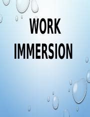 work immersiondocx work immersion  expected behavior  work
