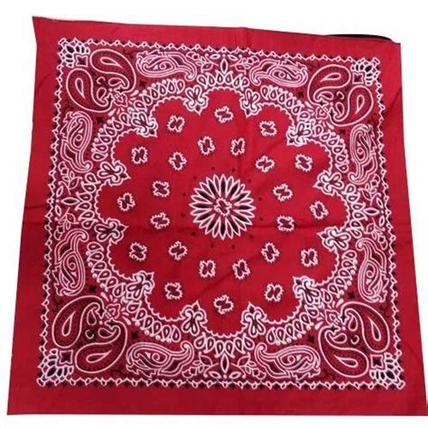 printed red cotton bandana rs  dozen ai mills india id