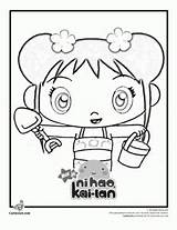 Coloring Kai Lan Hao Ni Pages Summer Nickelodeon Jr sketch template