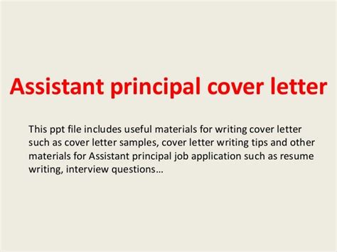 assistant principal cover letter