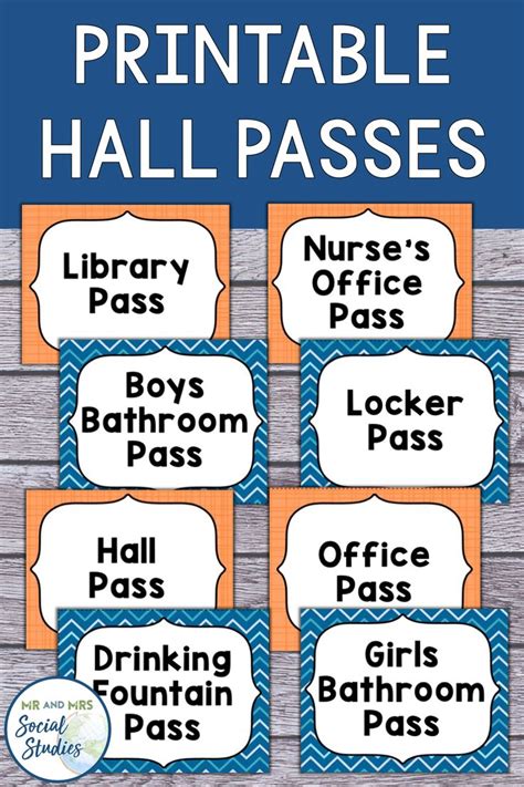 printable hall passes hall pass template  middle school students