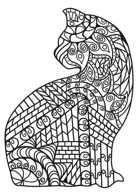 cat coloring pages  adults printable coloring book