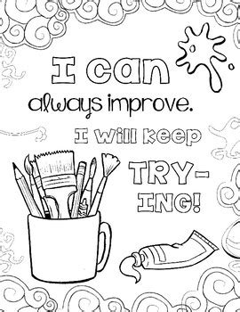growth mindset coloring pages set   art class edition  art