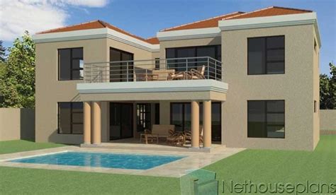 double storey  bedroom house plan  south africa nethouseplans nethouseplans house plan