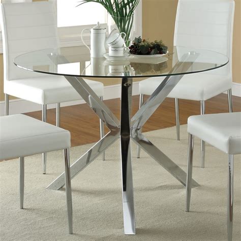 120760 Round Glass Top Dining Table