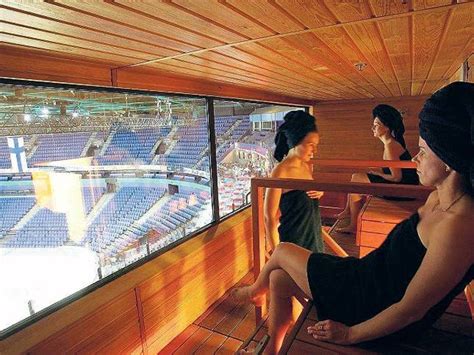 extreme stadium luxury boxes this one in finland s got a sauna core77