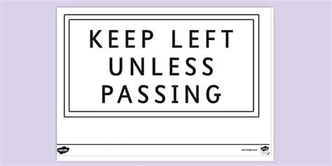 left  passing road sign colouring sheet