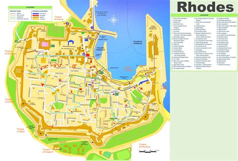 rhodes  town map ontheworldmapcom