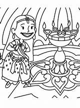 Coloring Diwali Pages sketch template