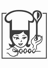 Chef Female Coloring Pages Edupics sketch template
