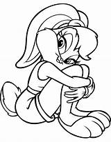 Lola Looney Tunes Sentada Kaninchen Coloring4free Tudodesenhos Babs Bunnies Popular sketch template