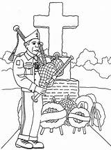 Bagpipes Kidsdrawing Remembrance Tomb Heroes sketch template