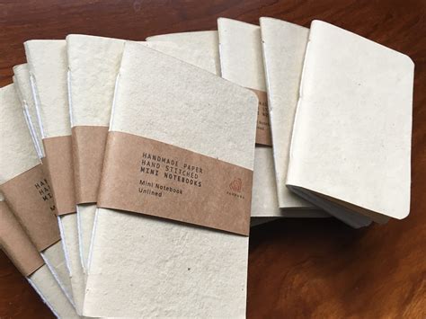 Hand Stitched Pocket Notebook 3 Small Handmade Notebooks With Recycled