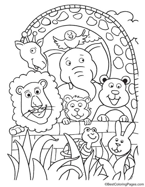 group  animals coloring page   group  animals