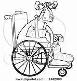 Accident Injured Prone Moose Lineart Wheelchair Illustration Clipart Royalty Djart Vector sketch template