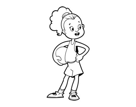 female basketball player coloring page coloringcrewcom