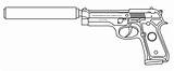 Beretta 92fs Gun Web Deviantart sketch template