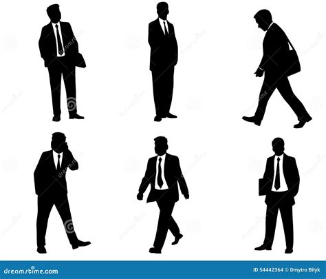 six businessman silhouettes stock vector illustration of variation