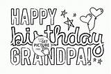 Coloring Birthday Grandpa Happy Kids Holiday Print Pdf sketch template