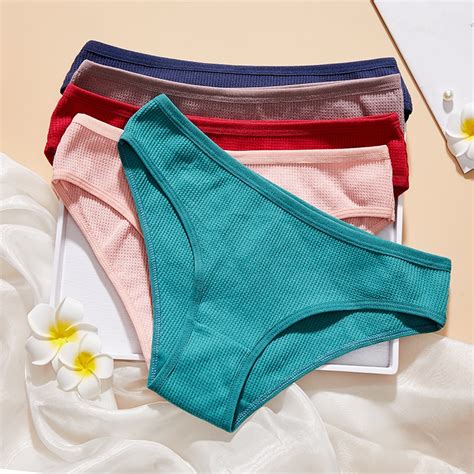 Waffle Cotton Underwear Seamless Womens Panties Sexy Panty Breathable
