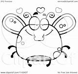 Infatuated Chubby Fly Clipart Cartoon Outlined Coloring Vector Cory Thoman Royalty sketch template