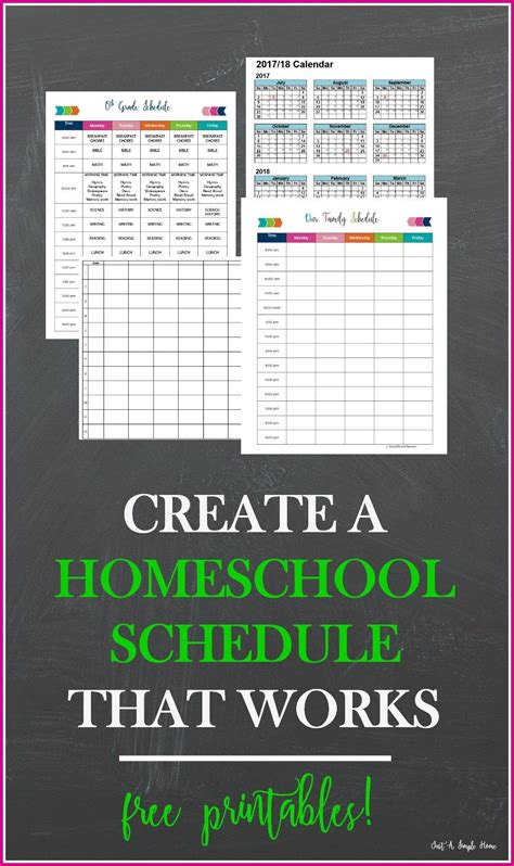 create  homeschool schedule  works   planning printables