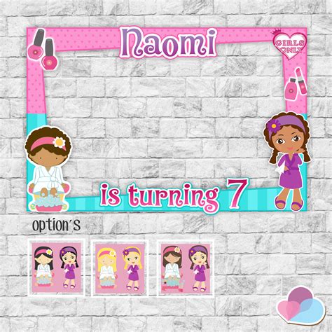 spa party birthday spa party photo booth frame beauty party selfie