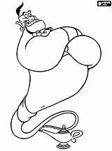 Genie Aladdin Coloring Pages Lamp Drawing Disney Getcolorings Getdrawings Drawings Paintingvalley sketch template